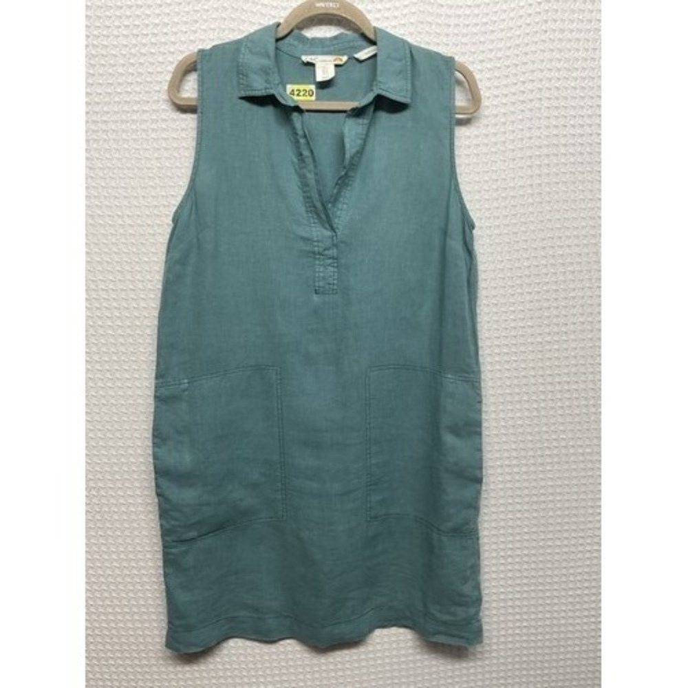 NWOT C&C California Teal Pockets Sleeveless Shirt Midi Dress Women‎ 6 Cambodia
